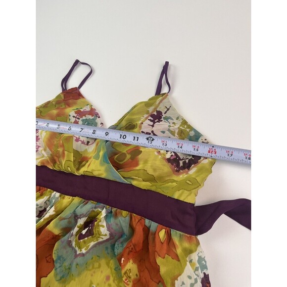 Mll Gabrielle Babydoll Maxi Dress Sz M Colorful Psychedelic 70s Festival Hippie - Picture 6 of 11